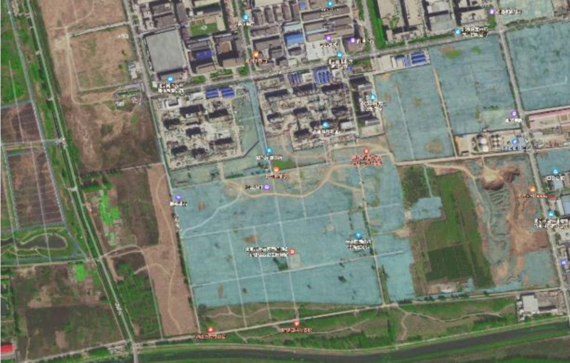a satellite imagery map of an area in China
